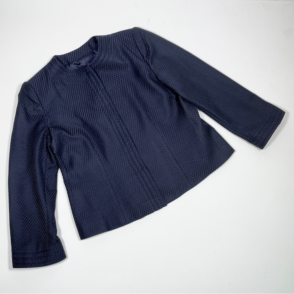 ARMANI COLLEZIONI wool silk blend  navy blue purple jacquard jacket RN 103723 - Picture 5 of 14